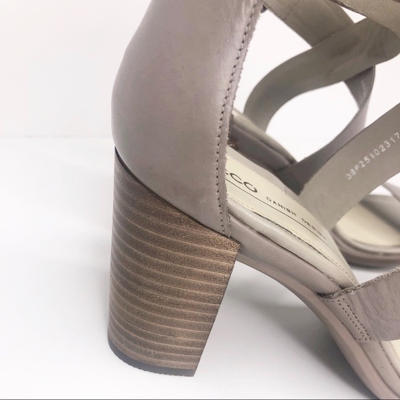 Ecco moon rock block sandals heels strappy 38/8 - Picture 3 of 7